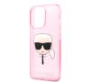 Etui Karl Lagerfeld Glitter Karl`s Head KLHCP13XKHTUGLP iPhone 13 Pro Max Różowy