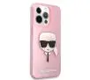 Etui Karl Lagerfeld Glitter Karl`s Head KLHCP13XKHTUGLP iPhone 13 Pro Max Różowy