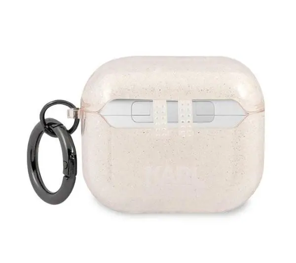 Karl Lagerfeld KLA3UKHGD Glitter Karl`s Head AirPods 3 Cover Złoty