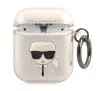 Etui na słuchawki Karl Lagerfeld KLA2UKHGD Glitter Karl`s Head AirPods Cover Złoty