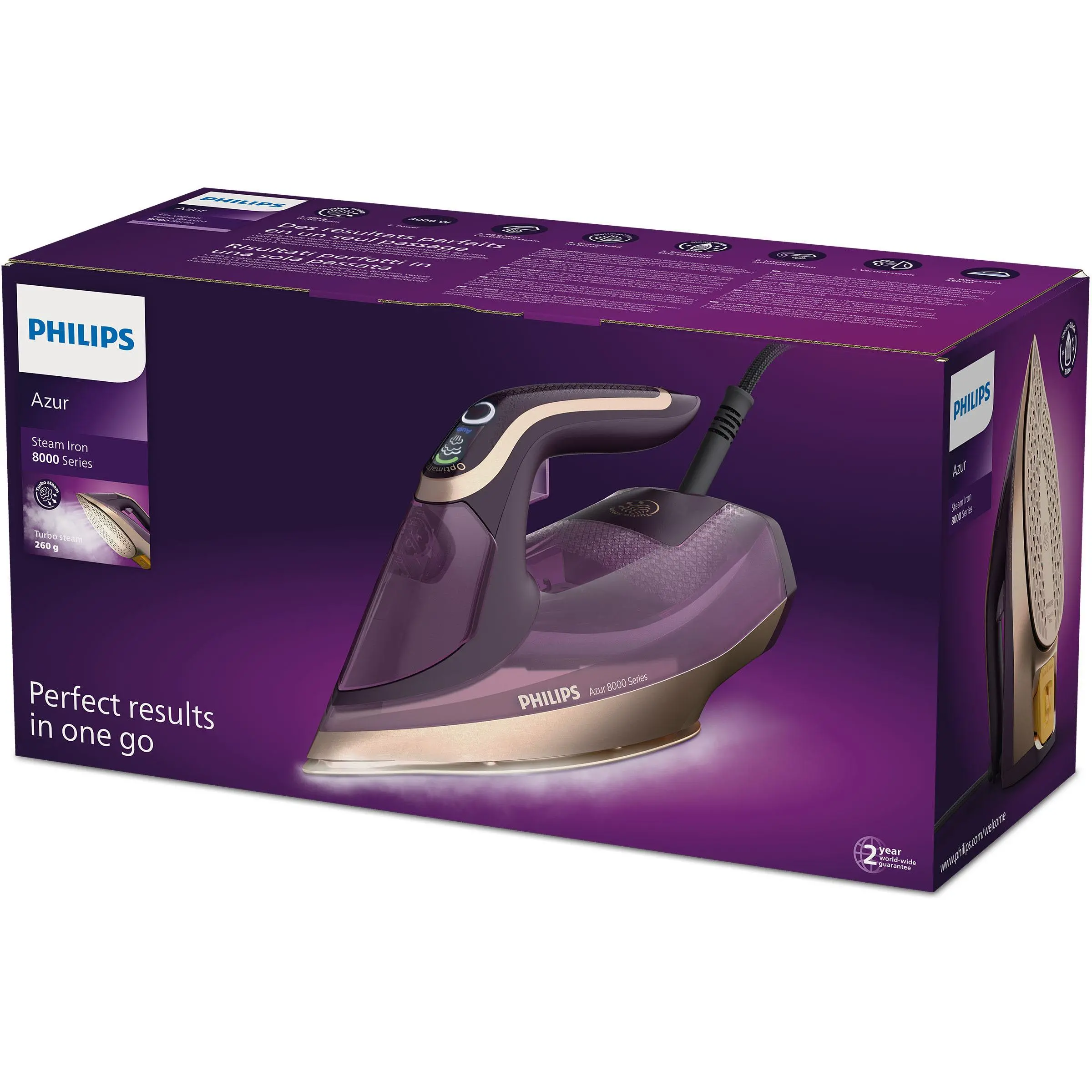 Żelazko Philips Azur 8000 DST8040/30 SteamGlide Elite Rosecopper 260g/min