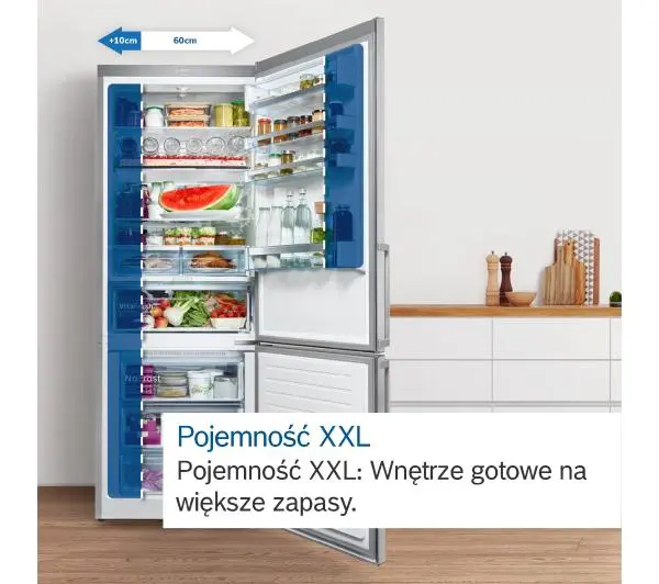 Bosch Serie 4 KGN492LDF Pełny No Frost 203cm Szuflada z kontrolą wilgotności Srebrny - DRUGI -30%, ALBO 5-TY ZA 1ZŁ - Kup na Raty - RRSO 0%