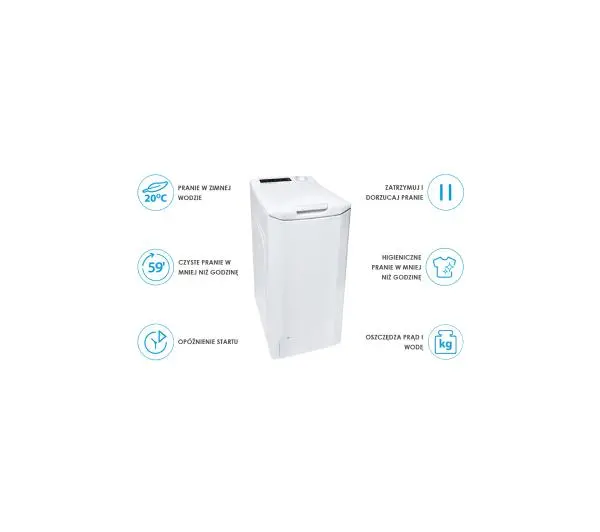 Candy Smart Inverter CSTG 26TME/1-S 6kg 1200obr/min - DRUGI -30%, ALBO 5-TY ZA 1ZŁ - Kup na Raty - RRSO 0%