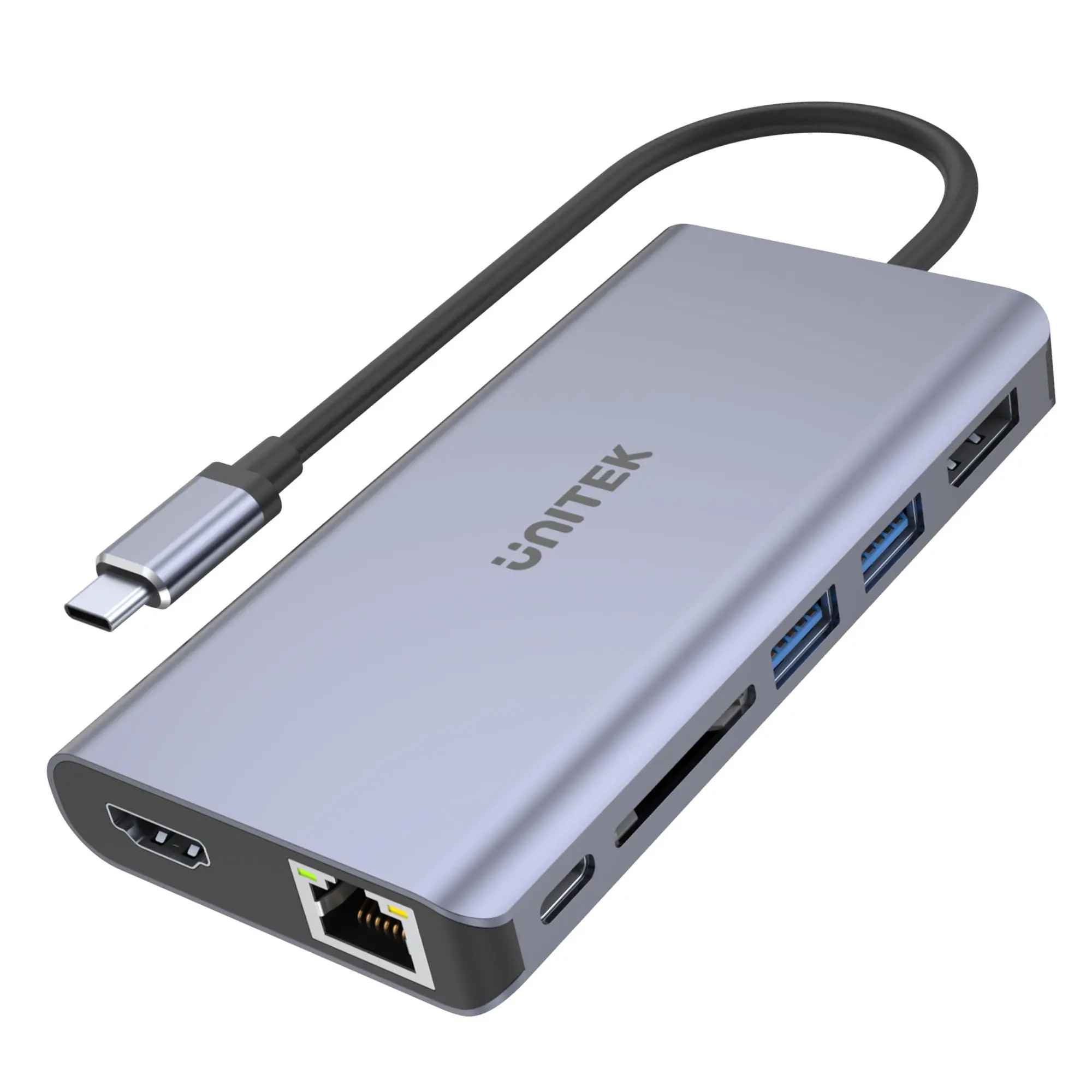 Stacja dokująca Unitek D1056A, USB-C, 2x USB 3.1, HDMI, DP, RJ45, czytnik SD
