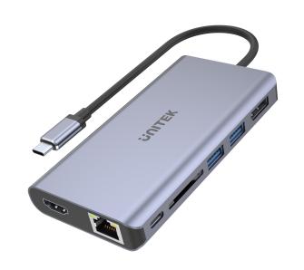 Stacja dokująca Unitek D1056A, USB-C, 2x USB 3.1, HDMI, DP, RJ45, czytnik SD