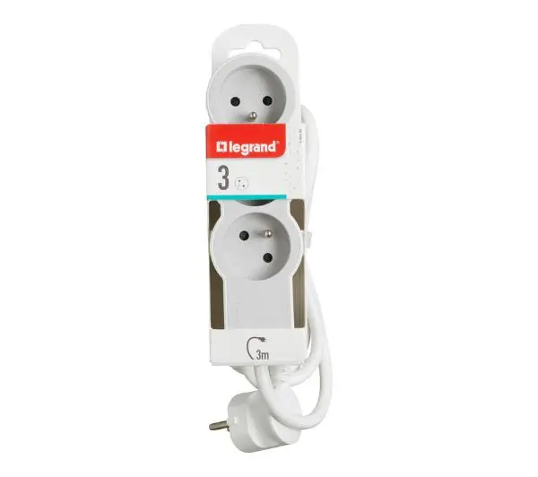 Legrand 049488 3 gniazda 3m Biało-szary