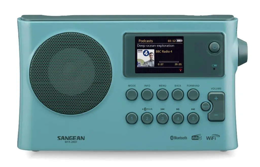Radioodbiornik Sangean WFR-28BT Radio FM DAB+ Internetowe Bluetooth Jasnoniebieski