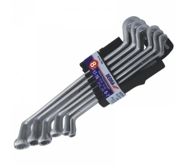 Zestaw kluczy oczkowych odgiętych DEDRA 1407