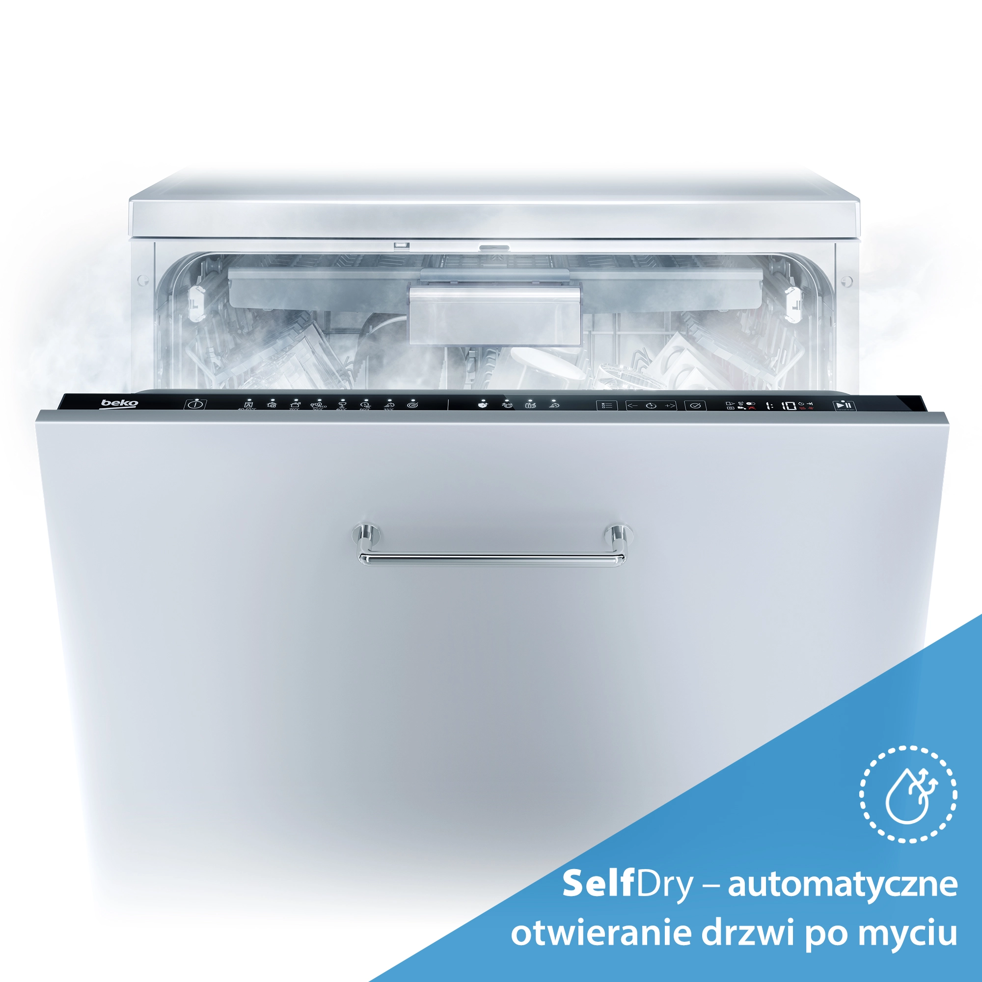 Zmywarka Beko bPro500 BDIS38042Q 44,8cm Automatyczne otwieranie drzwi Szuflada na sztućce