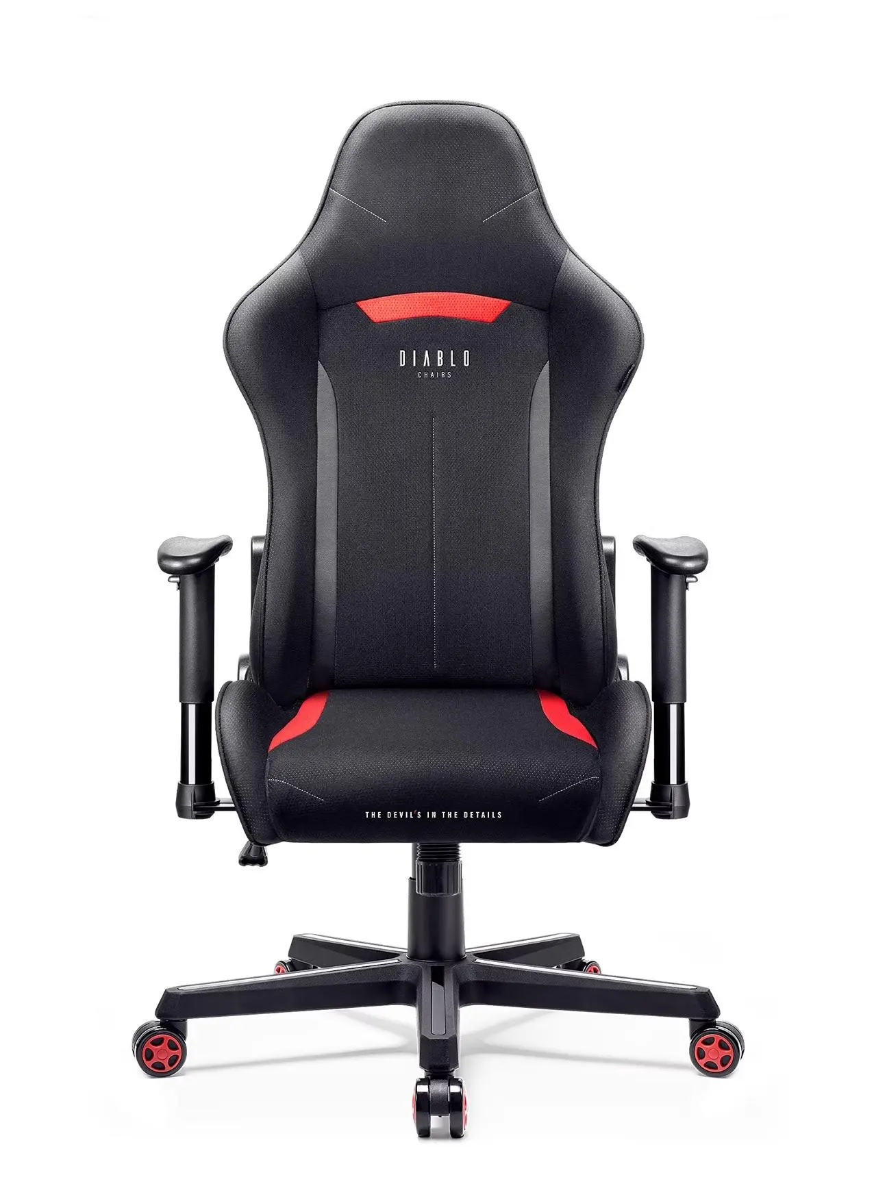 Fotel Diablo Chairs X-Starter Gamingowy do 120kg Tkanina Czarno-czerwony