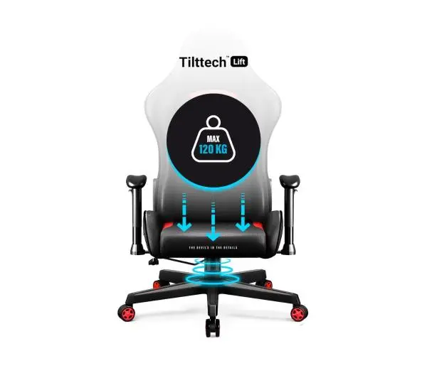 Diablo Chairs X-Starter Gamingowy do 120kg Tkanina Czarno-czerwony - Kup na Raty - RRSO 0%