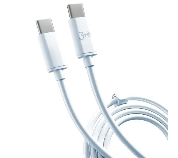 3mk Hyper Cable do USB-C to C 100W 5A 2m Biały