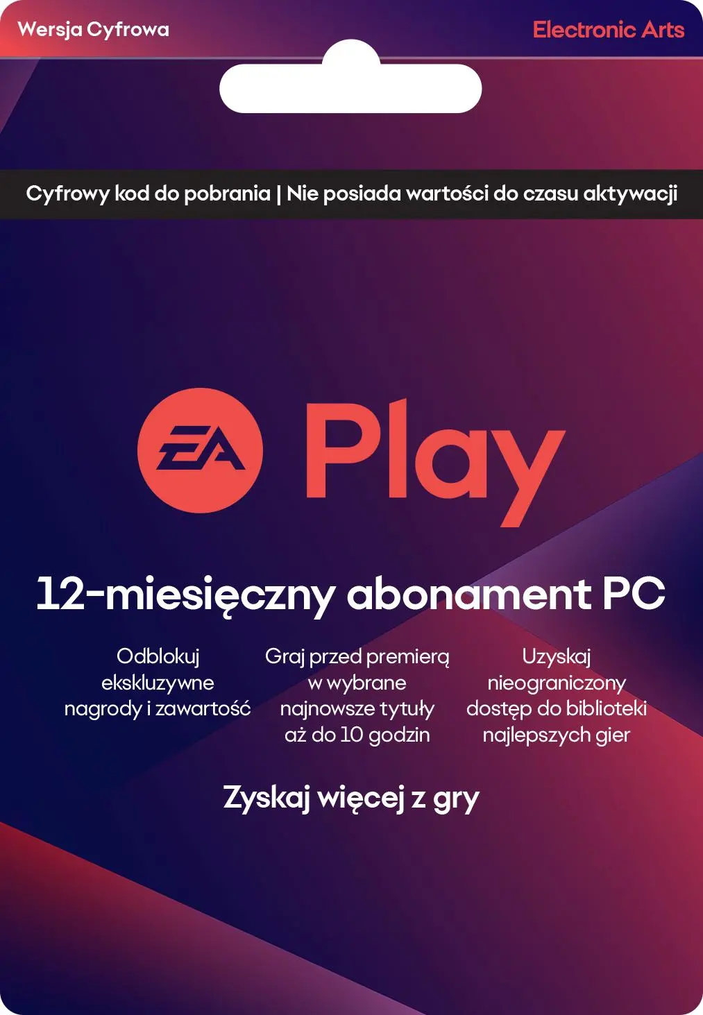 EA Play 12 miesięcy [kod aktywacyjny] abonament na PC