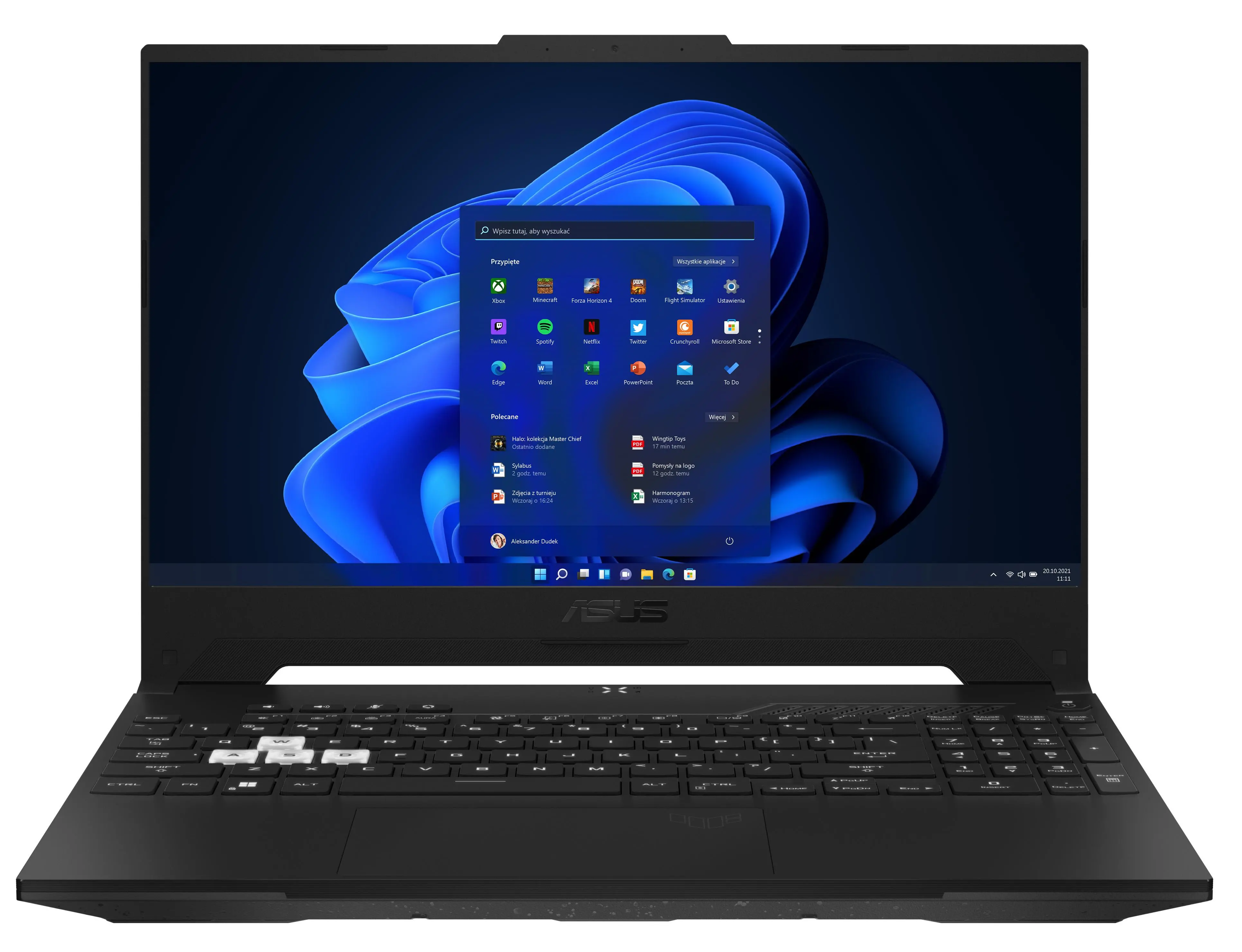Laptop gamingowy ASUS TUF Dash F15 2022 FX517ZR-HN002W 15,6" 144Hz i7-12650H 16GB RAM 512GB Dysk SSD RTX3070 Win11 Czarny