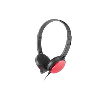 Słuchawki przewodowe z mikrofonem UGo Colima H100 Nauszne Czarno-czerwony