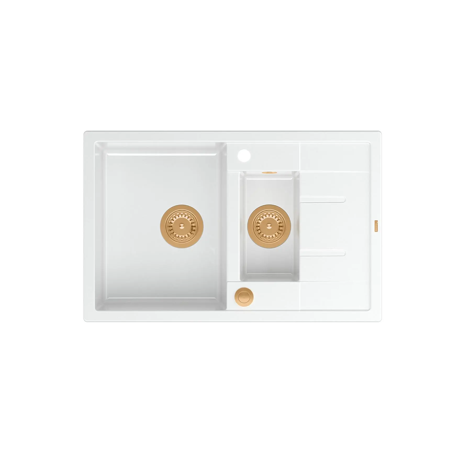 Zlewozmywak Quadron HB8224U1-C1 P2O Morgan 156 Granitowy Biały/Miedziany