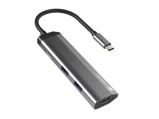 Hub USB Natec Fowler Slim Szary