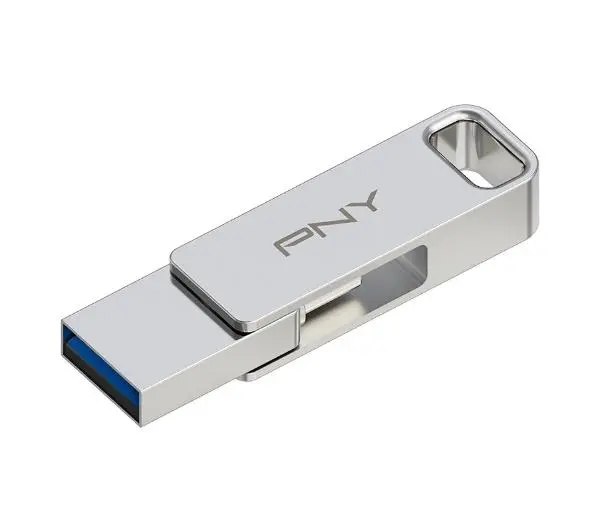 PNY Duo Link 64GB USB 3.2 Typ C / USB 3.2 Srebrny