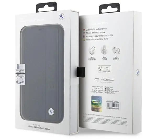 BMW Leather Textured&Stripe BMBKP14X22RDPK do iPhone 14 Pro Max