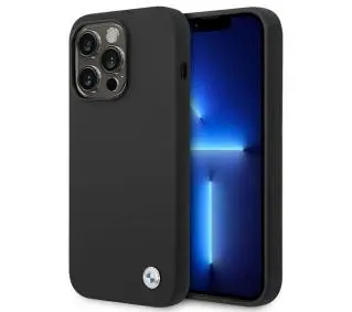 BMW Silicone Metal Logo BMHCP14LSILBK do iPhone 14 Pro