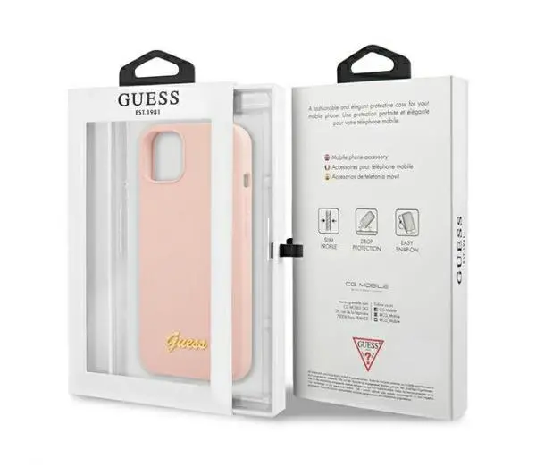 Guess Silicone Script Gold Logo Magsafe GUHMP13MLSLMGLP do iPhone 13
