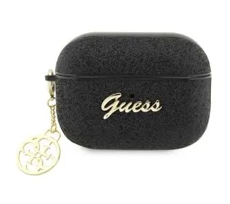 Etui na słuchawki Guess Glitter Flake 4G Charm GUAP2GLGSHK do AirPods Pro 2 Czarny
