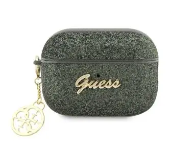 Etui na słuchawki Guess Glitter Flake 4G Charm GUAP2GLGSHA do AirPods Pro 2 Zielony
