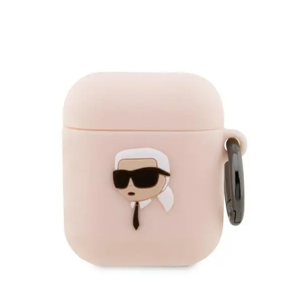 Etui na słuchawki Karl Lagerfeld Silicone Karl Head 3D KLA2RUNIKP do AirPods 1/2 Różowy