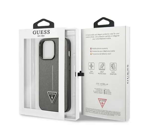 Guess Saffiano Triangle Logo GUHCP13XPSATLG do iPhone 13 Pro Max