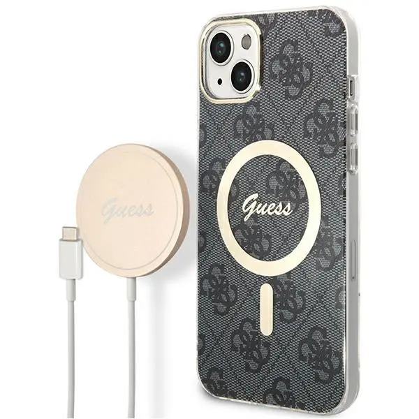 Zestaw Guess GUBPP14MH4EACSK ładowarka indukcyjna + etui 4G Print MagSafe do iPhone 14 Plus