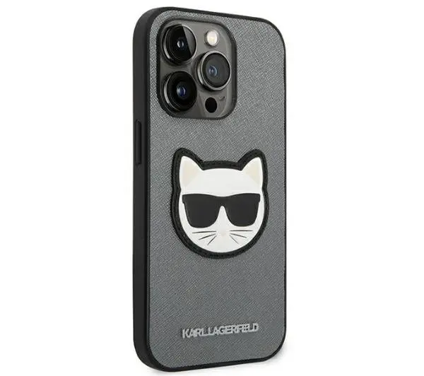 Karl Lagerfeld Saffiano Choupette Head Patch KLHCP14LSAPCHG do iPhone 14 Pro