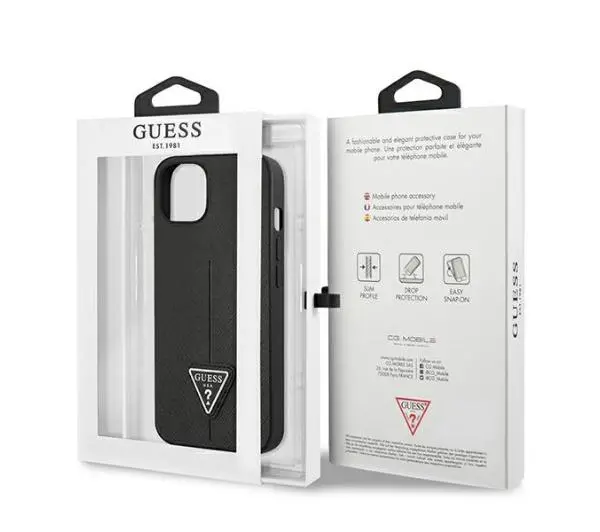 Guess Saffiano Triangle Logo GUHCP14MPSATLK do iPhone 14 Plus
