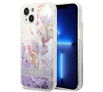 Etui Guess Flower Liquid Glitter GUHCP14MLFLSU do iPhone 14 Plus