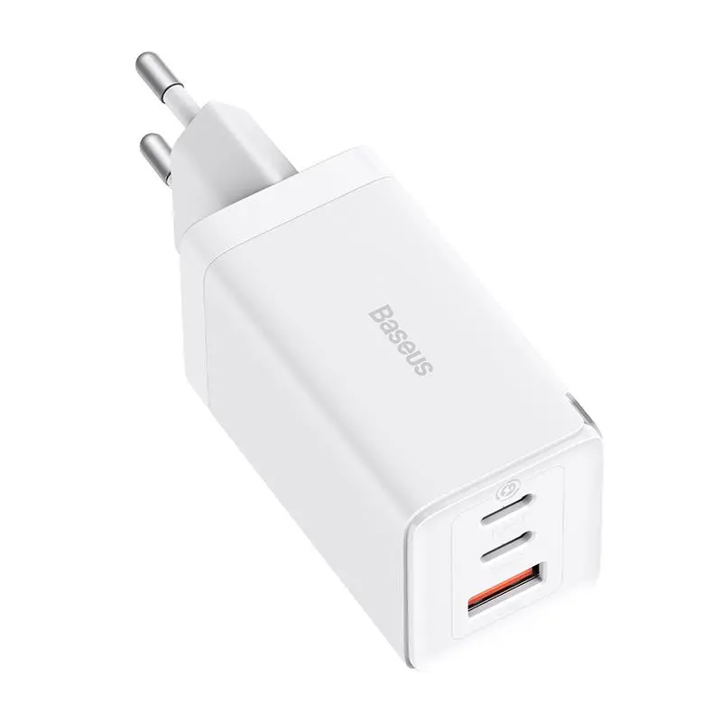 Ładowarka sieciowa Baseus GaN5 Pro 2xUSB-C + USB 65W Biały