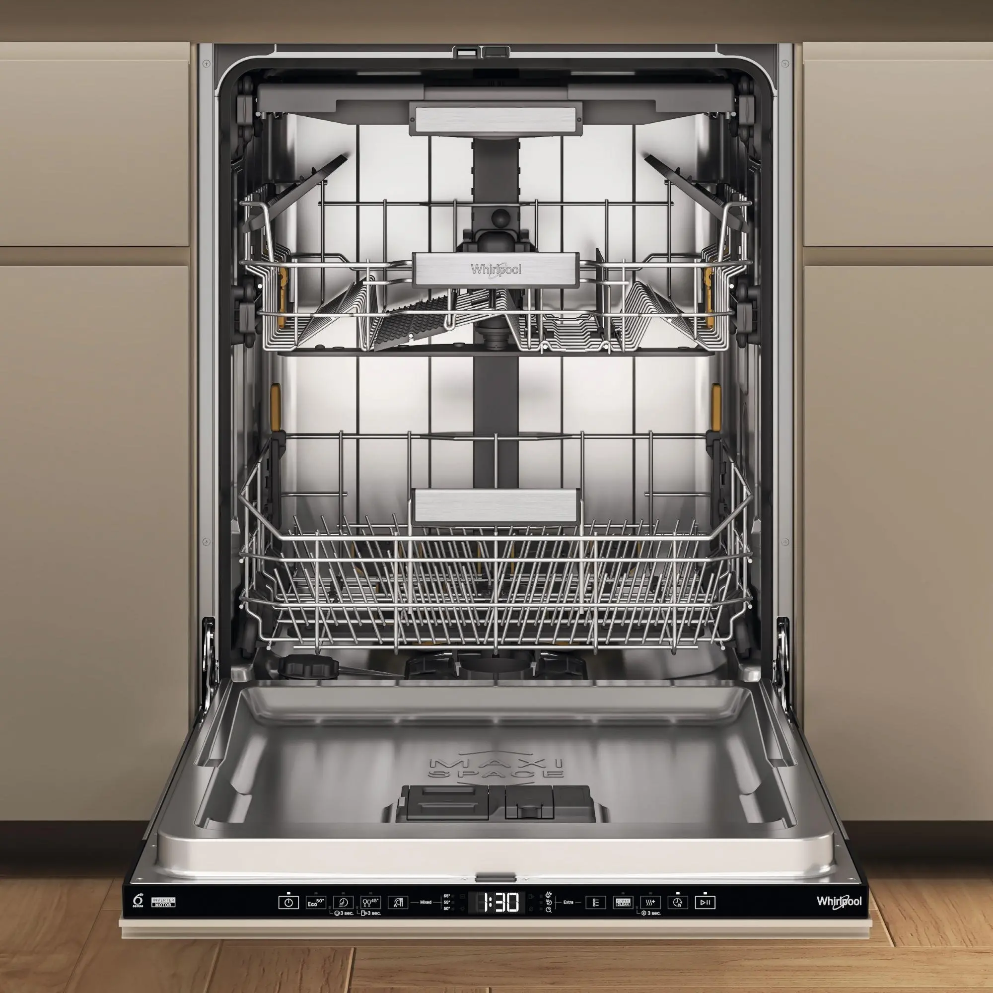 Zmywarka Whirlpool W7I HT58 T MaxiSpace 60cm Automatyczne otwieranie drzwi Szuflada na sztućce