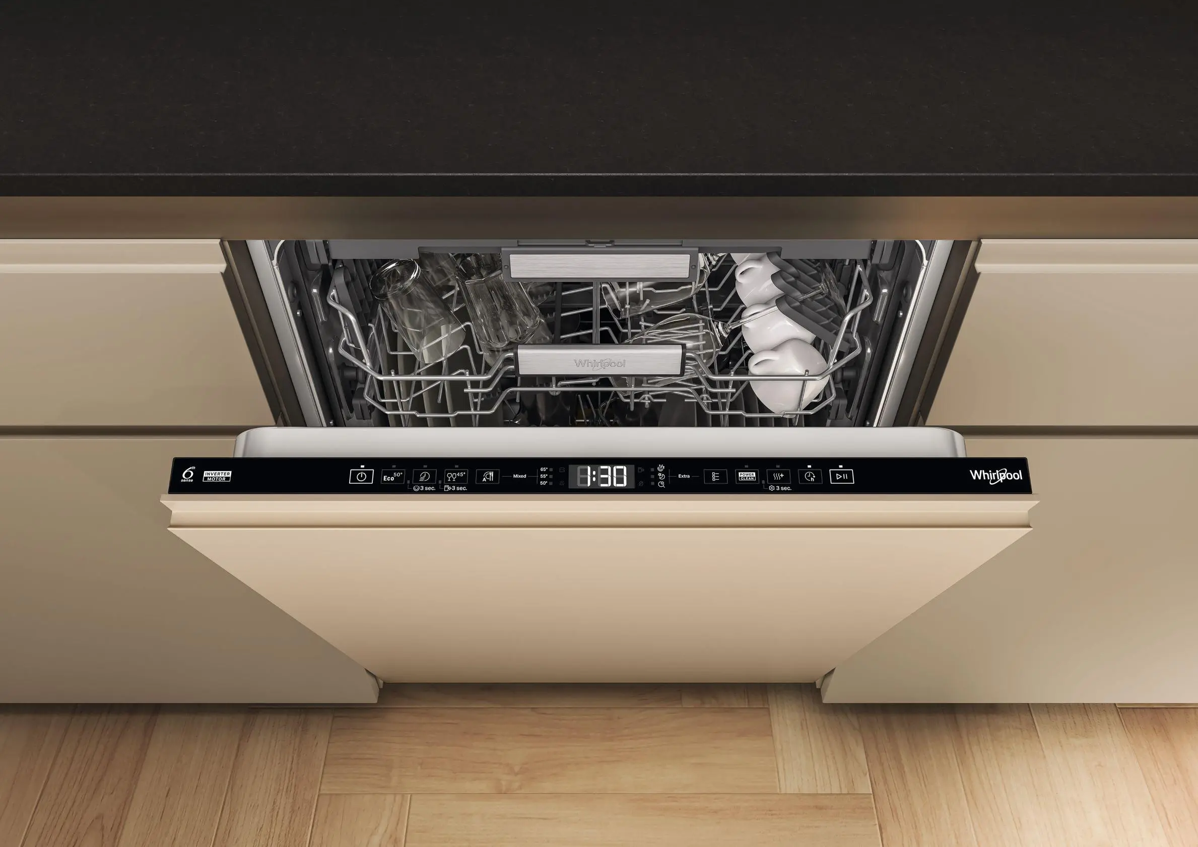 Zmywarka Whirlpool W7I HT58 T MaxiSpace 60cm Automatyczne otwieranie drzwi Szuflada na sztućce