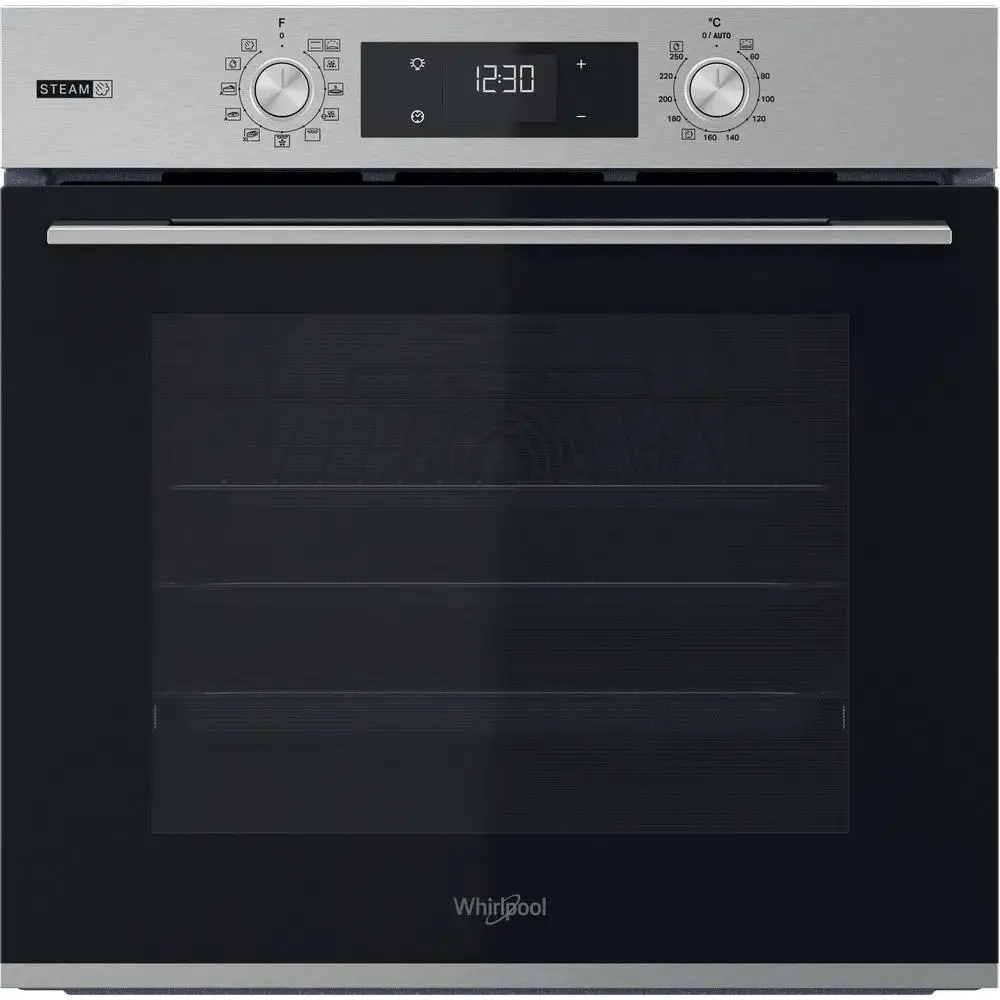 Piekarnik elektryczny parowy Whirlpool OMSK58HU1SX Termoobieg Srebrno-czarny