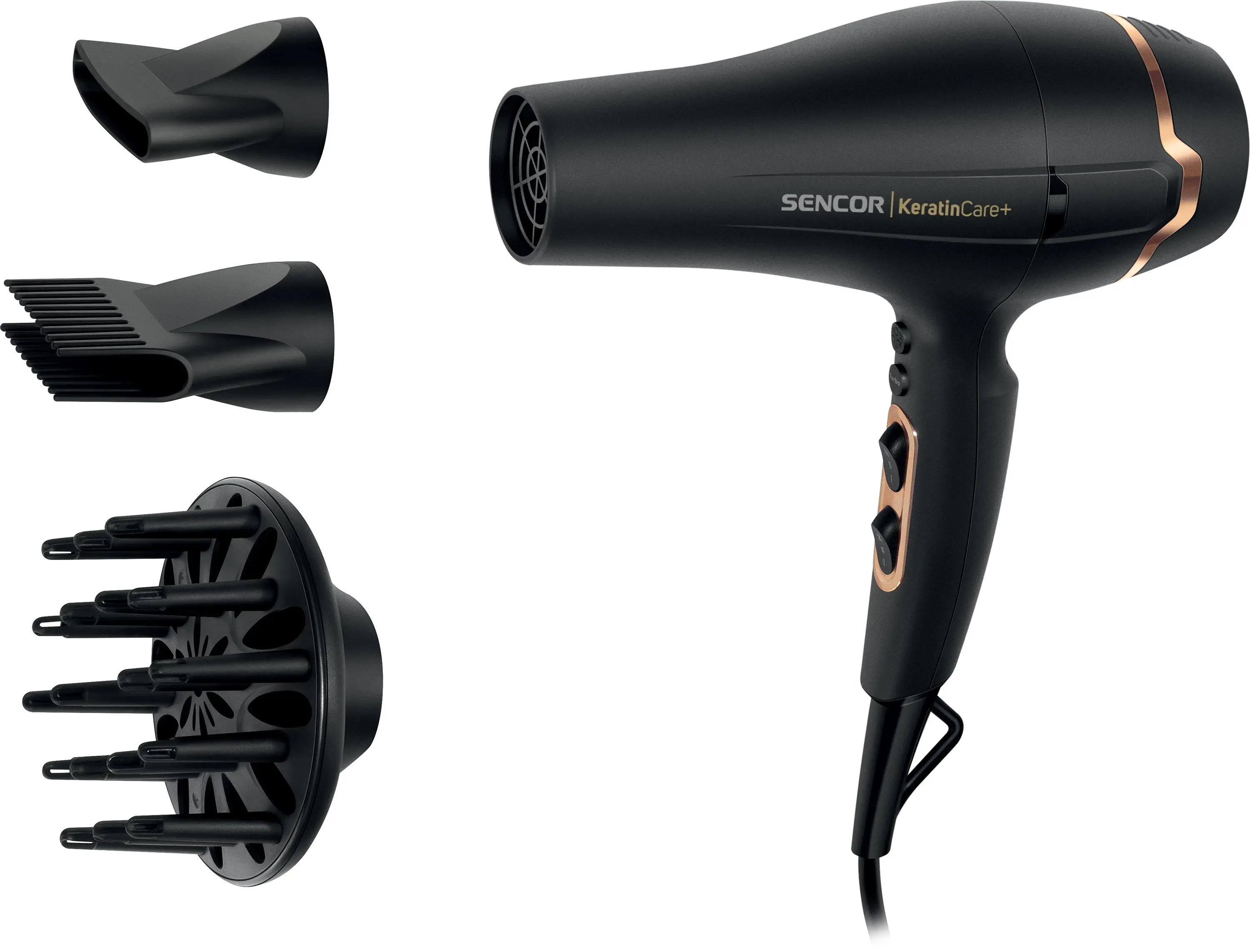 Suszarka do włosów Sencor SHD 8275BK Jonizacja Dyfuzor Zimny nawiew 2400W 2 prędkości 3 temperatury