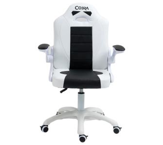 Fotel Cobra Junior Pro Dla dzieci do 100kg Skóra ECO Biało-czarny
