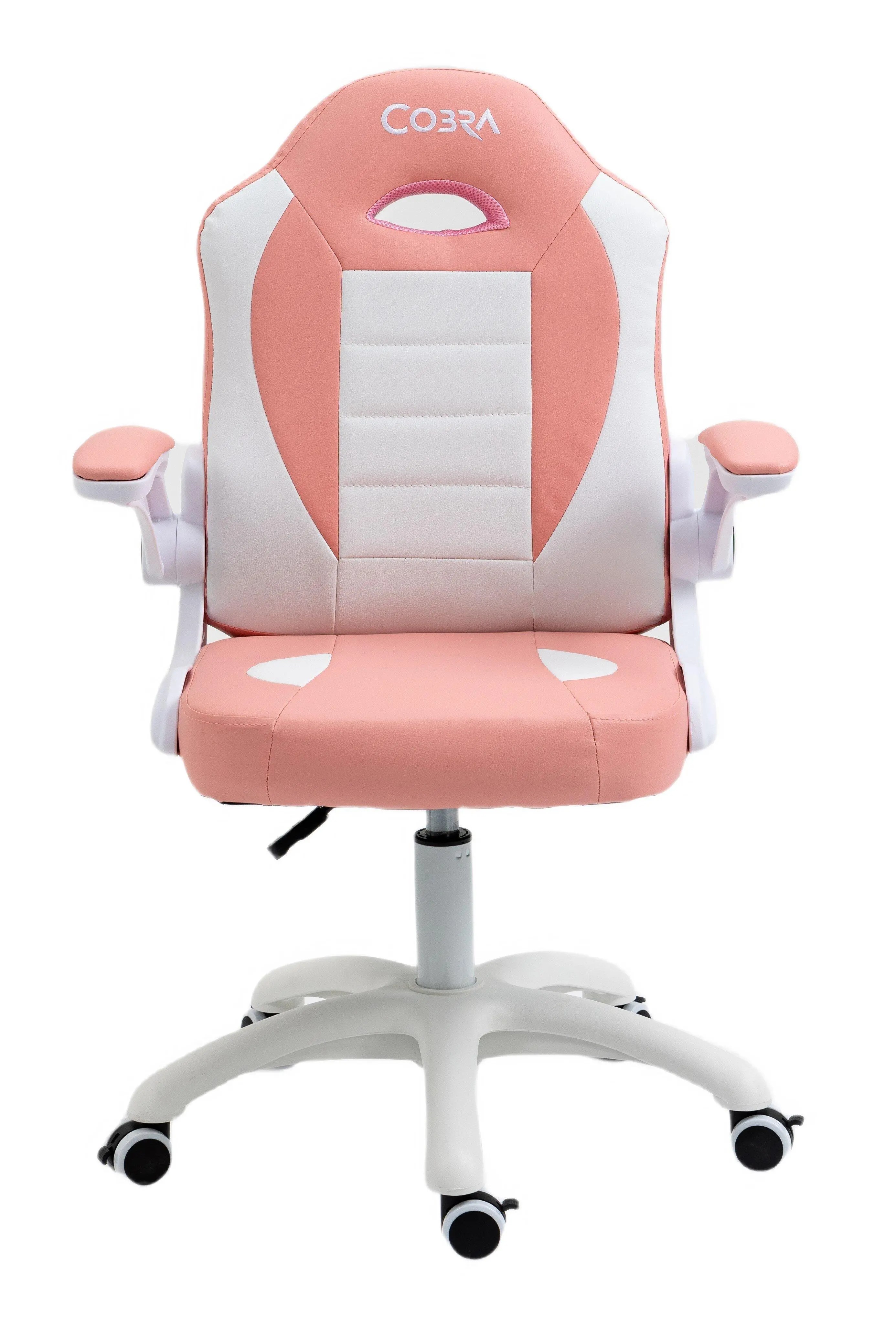 Fotel Cobra Junior Pro CRF-2304 Dla dzieci do 100kg Skóra ECO Różowo-biały