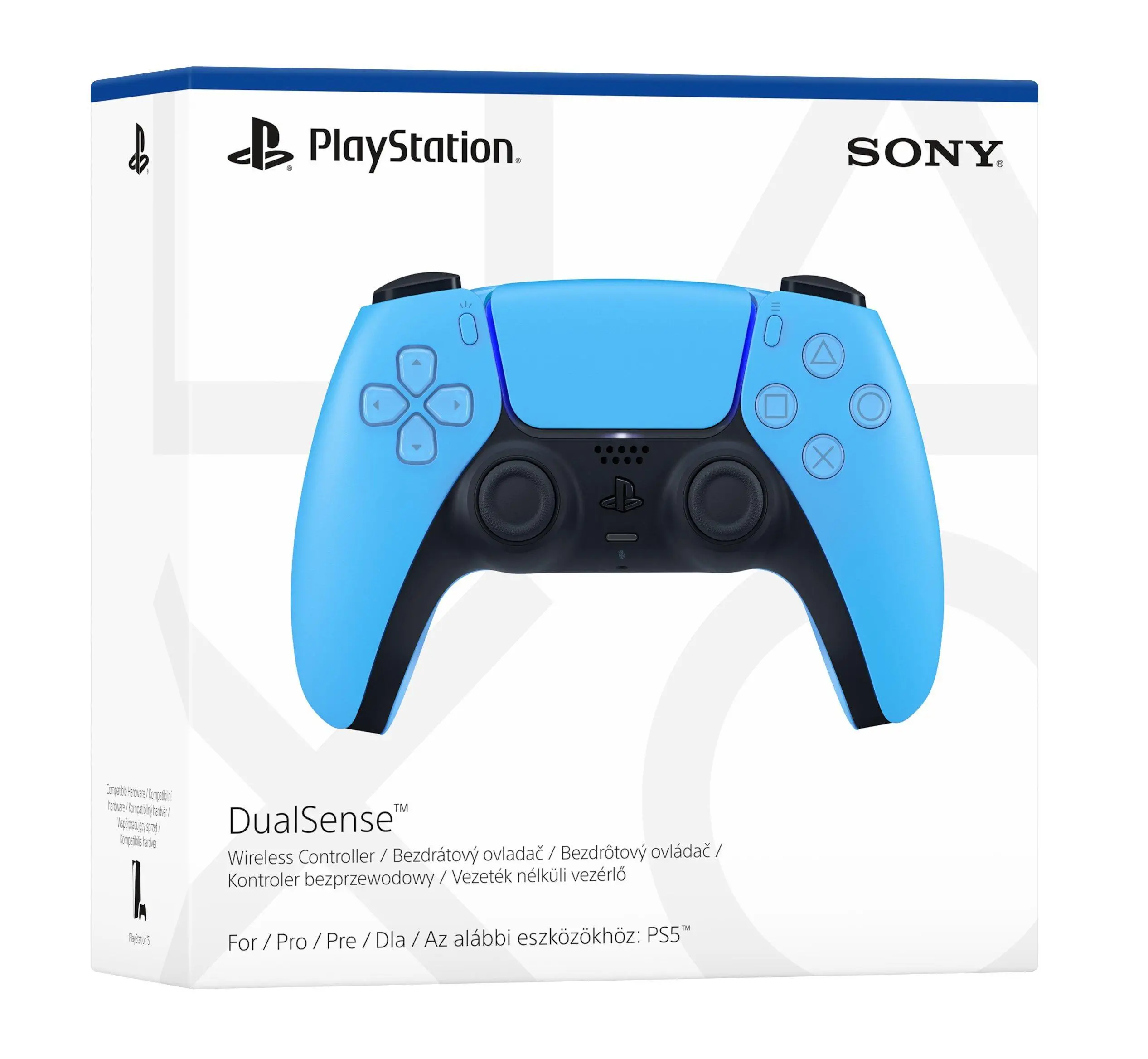 Konsola Sony PlayStation 5 (PS5) z napędem + Słuchawki PULSE 3D Biały + Dodatkowy Pad Niebieski