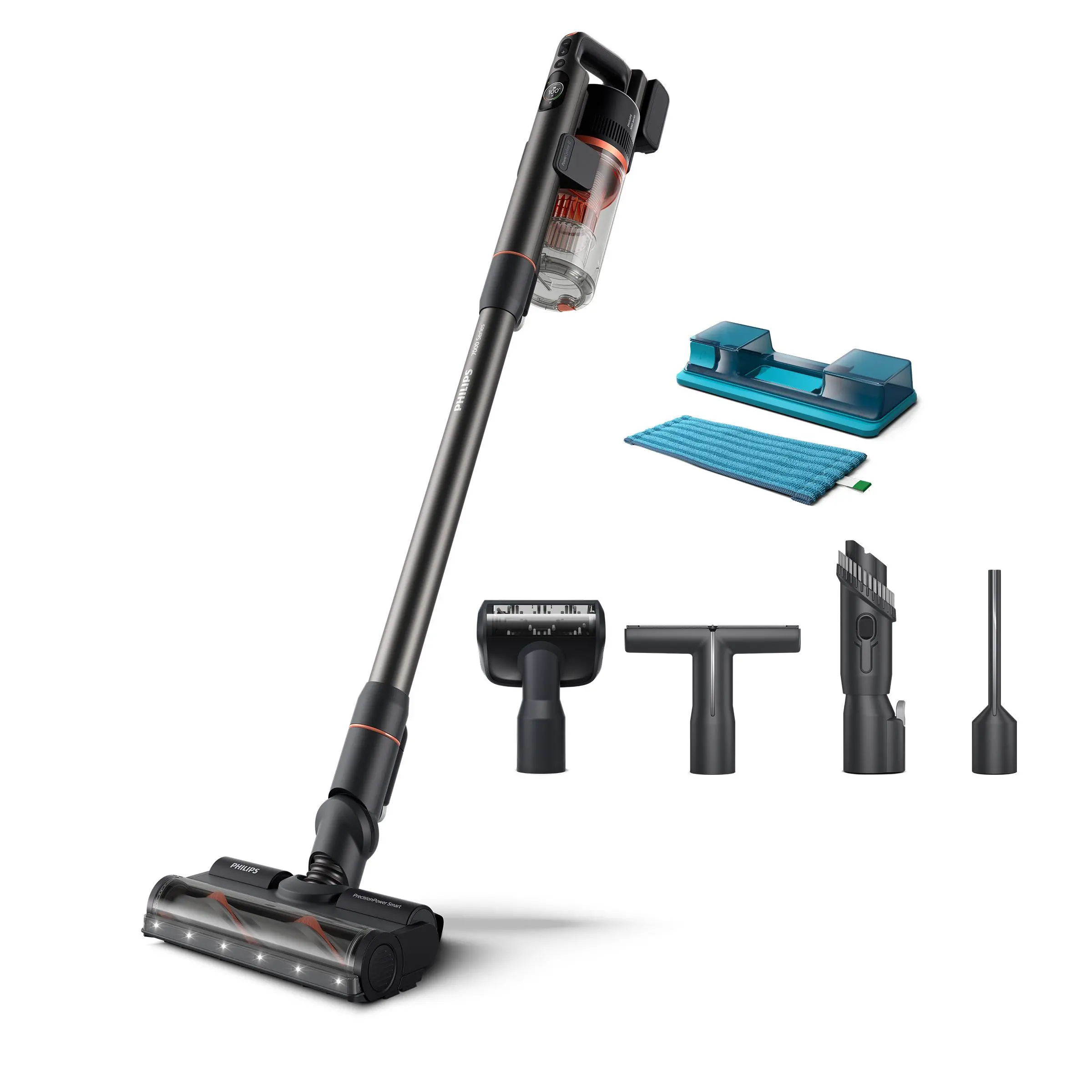 Odkurzacz bezprzewodowy Philips 7000 Aqua XC7055/01 80min Funkcja mycia Wymienny akumulator Mini elektroszczotka