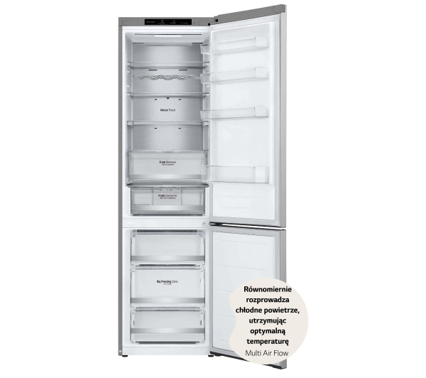 LG GBV7280DPY Pełny No Frost 203cm Szuflada z kontrolą wilgotności Srebrny - Kup na Raty - RRSO 0%