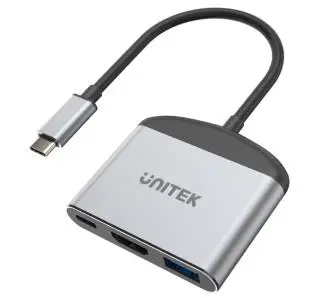 Adapter Unitek D1102A USB-C na HDMI 8K, USB-A, USB-C 100W Szary