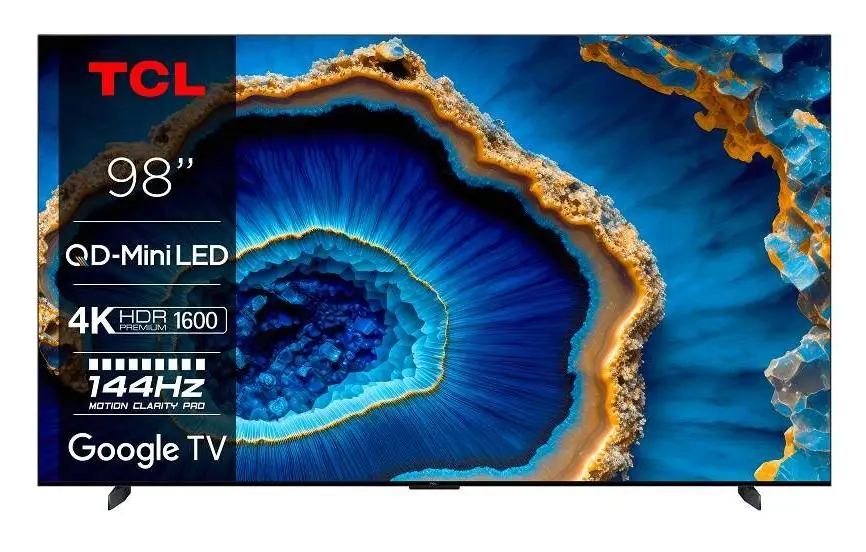Telewizor TCL 98C805  98" QD Mini-LED 4K 144Hz Google TV Dolby Vision IQ Dolby Atmos HDMI 2.1 DVB-T2