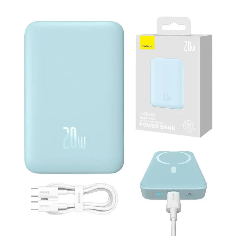 Powerbank Baseus PPCX110103 Magnetic Mini 10000mAh 20W MagSafe Niebieski