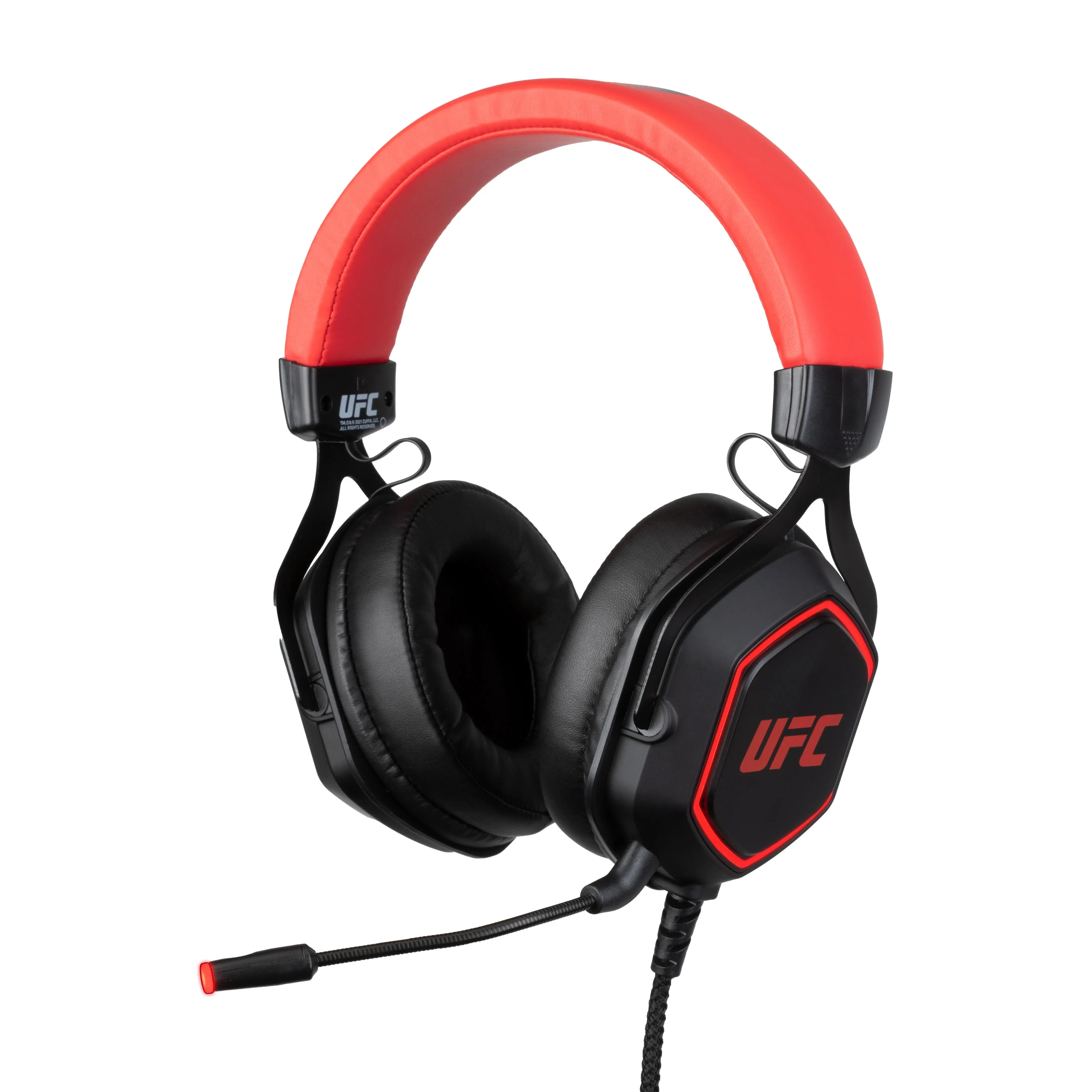 Słuchawki przewodowe z mikrofonem Konix UFC Pro Gaming Headset dla PC Nauszne Czarno-czerwony