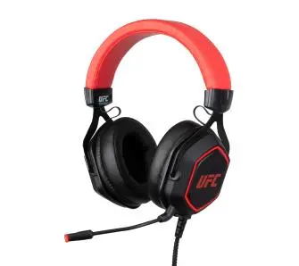 Słuchawki przewodowe z mikrofonem Konix UFC Pro Gaming Headset dla PC Nauszne Czarno-czerwony