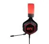 Słuchawki przewodowe z mikrofonem Konix UFC Pro Gaming Headset dla PC Nauszne Czarno-czerwony