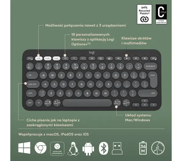 Logitech Pebble 2 Combo  Grafitowy